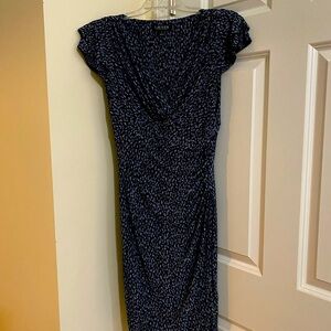 Polo by Ralph Lauren Blue Bodycon Midi Dress with Flutter Sleeves